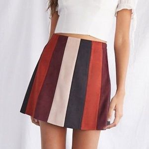 NWT Forever 21 Stripe Suede Mini Skirt